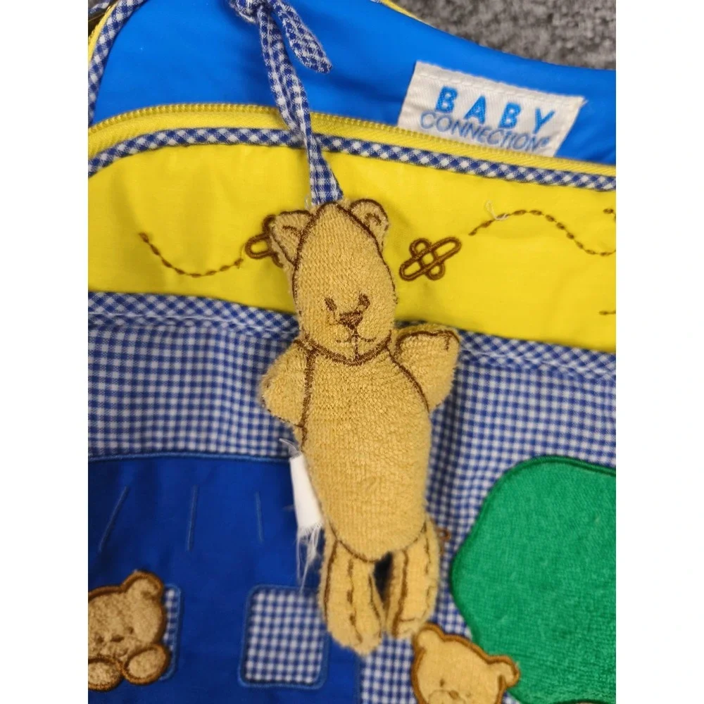 Vintage Baby Connection Diaper Bag Teddy Bear Applique Colorblock Nursery‎ Tote